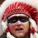 A fan in a headdress looks on prior to the AFC Divisional playoff game between the Kansas City Chiefs and the Houston Texans at Arrowhead Stadium on January 12, 2020 in Kansas City, Missouri.